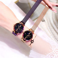 Luxury Rose Gold Women Watch Magnet Starry sky Wrist Watch For Ladies Female Wristwatch Waterproof
