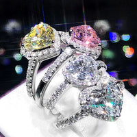 Rings Diamond Heart Love Shape Rings