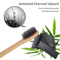 Toothbrush Bamboo 100% Biodegradable Eco with Charcoal Bristle
