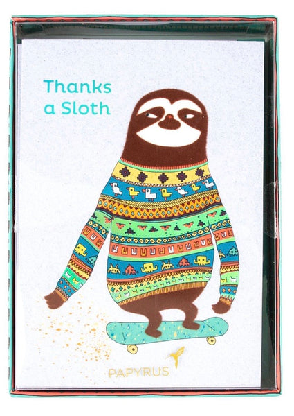 Skater Sloth Thank You Note